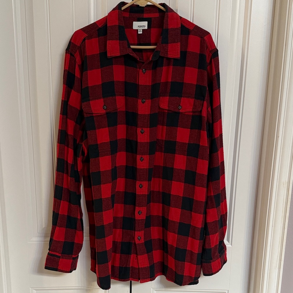 Sonoma 3XLT buffalo plaid flannel shirt